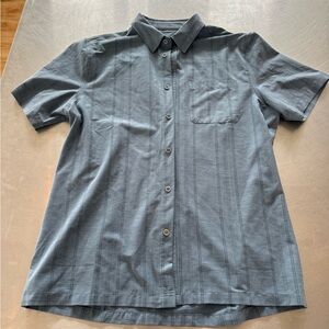 Vuori Men's Short-Sleeve Button-Down Shirt - Steel Blue